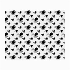 Sketchy Style Black Birds Motif Pattern Small Glasses Cloth (2 Sides) by dflcprintsclothing