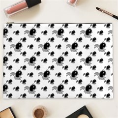 Sketchy Style Black Birds Motif Pattern Cosmetic Bag (xxl) by dflcprintsclothing