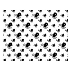 Sketchy Style Black Birds Motif Pattern Double Sided Flano Blanket (large) 