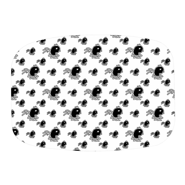 Sketchy Style Black Birds Motif Pattern Mini Square Pill Box