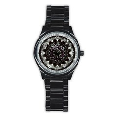 Moody Mandala Stainless Steel Round Watch by MRNStudios