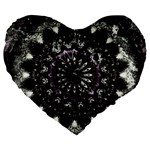 Moody Mandala Large 19  Premium Flano Heart Shape Cushions Front