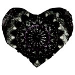 Moody Mandala Large 19  Premium Flano Heart Shape Cushions Back