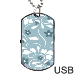 Folk Flowers Pattern Floral Surface Design Seamless Pattern Dog Tag Usb Flash (two Sides) by Eskimos