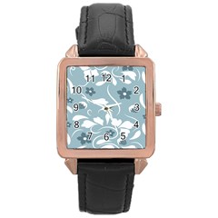 Folk Flowers Pattern Floral Surface Design Seamless Pattern Rose Gold Leather Watch  by Eskimos