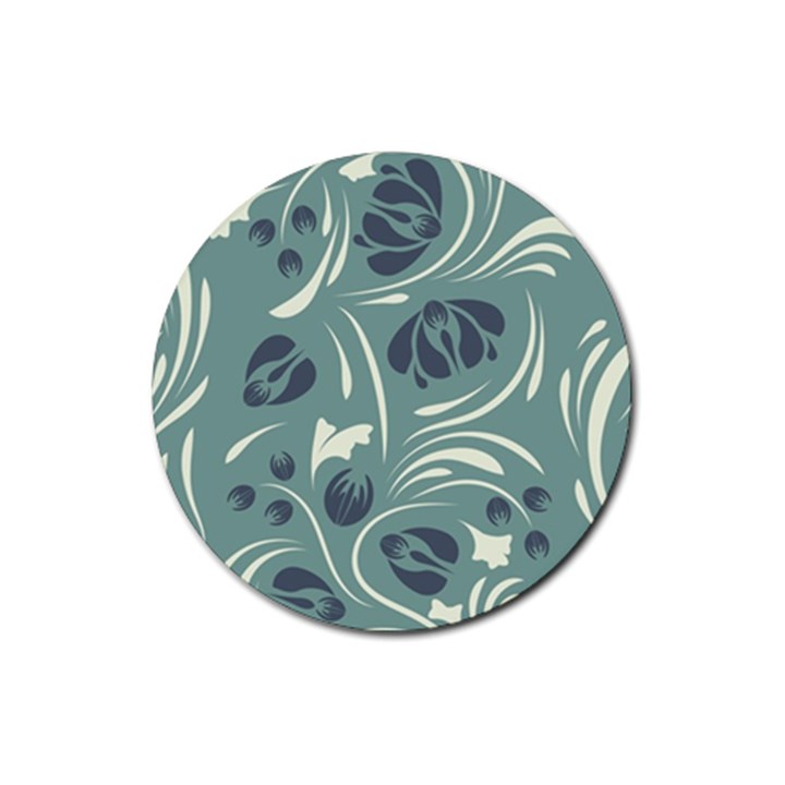 Folk flowers pattern Floral surface design Seamless pattern Rubber Coaster (Round) 