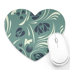 Folk Flowers Pattern Floral Surface Design Seamless Pattern Heart Mousepads by Eskimos