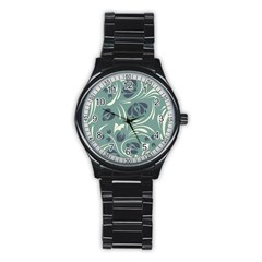 Folk Flowers Pattern Floral Surface Design Seamless Pattern Stainless Steel Round Watch by Eskimos