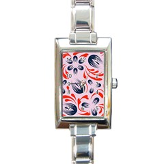 Folk Flowers Pattern Floral Surface Design Seamless Pattern Rectangle Italian Charm Watch by Eskimos