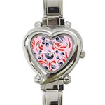 Folk flowers pattern Floral surface design Seamless pattern Heart Italian Charm Watch Front