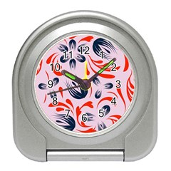 Folk Flowers Pattern Floral Surface Design Seamless Pattern Travel Alarm Clock by Eskimos