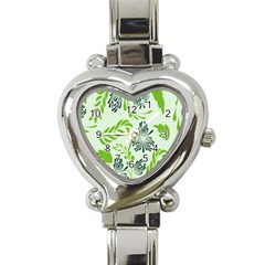 Folk Flowers Pattern Floral Surface Design Seamless Pattern Heart Italian Charm Watch by Eskimos