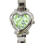 Folk flowers pattern Floral surface design Seamless pattern Heart Italian Charm Watch Front