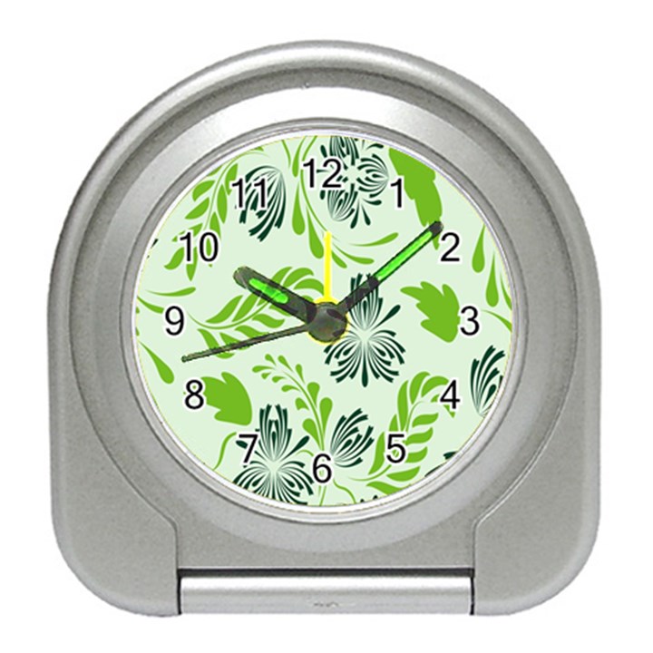 Folk flowers pattern Floral surface design Seamless pattern Travel Alarm Clock