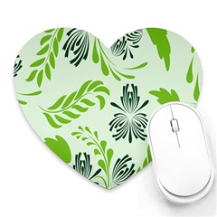 Folk Flowers Pattern Floral Surface Design Seamless Pattern Heart Mousepads by Eskimos