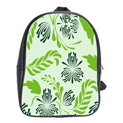 Folk Flowers Pattern Floral Surface Design Seamless Pattern School Bag (large) by Eskimos