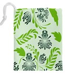 Folk flowers pattern Floral surface design Seamless pattern Drawstring Pouch (4XL) Back