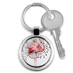 Watercolor Flamingo Key Chain (Round) Front