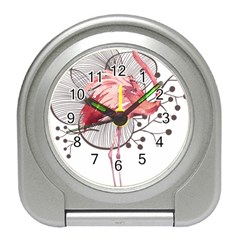 Watercolor Flamingo Travel Alarm Clock by webstylecreations