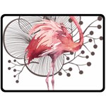 Watercolor Flamingo Double Sided Fleece Blanket (Large)  80 x60  Blanket Front