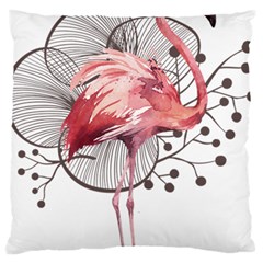 Watercolor Flamingo Large Flano Cushion Case (two Sides)