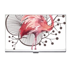 Watercolor Flamingo Business Card Holder by webstylecreations