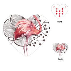 Watercolor Flamingo Playing Cards Single Design (heart)