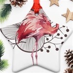 Watercolor Flamingo Star Ornament (Two Sides) Front