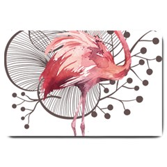 Watercolor Flamingo Large Doormat  by webstylecreations