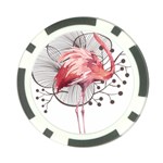 Watercolor Flamingo Poker Chip Card Guard (10 pack) Front