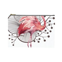 Watercolor Flamingo Cosmetic Bag (large) by webstylecreations