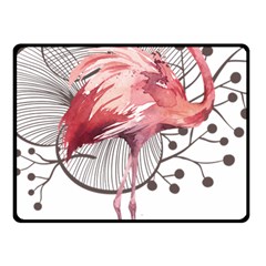 Watercolor Flamingo Fleece Blanket (small)