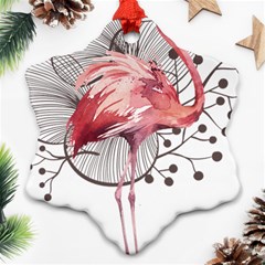 Watercolor Flamingo Snowflake Ornament (two Sides)