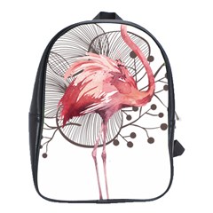 Watercolor Flamingo School Bag (xl)