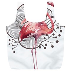 Watercolor Flamingo Full Print Recycle Bag (xl)