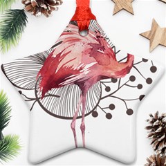 Watercolor Flamingo Star Ornament (two Sides) by webstylecreations