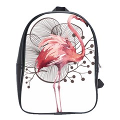 Watercolor Flamingo School Bag (large) by webstylecreations