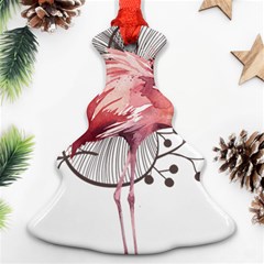 Watercolor Flamingo Christmas Tree Ornament (two Sides) by webstylecreations