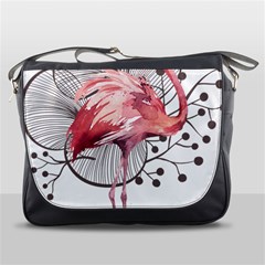 Watercolor Flamingo Messenger Bag by webstylecreations