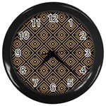 Art deco vector pattern Wall Clock (Black) Front