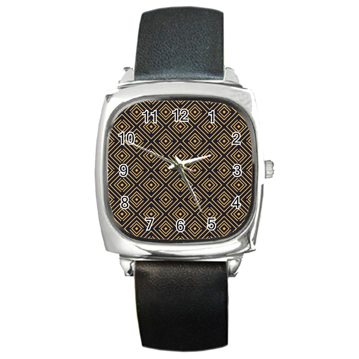 Art deco vector pattern Square Metal Watch