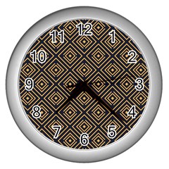 Art Deco Vector Pattern Wall Clock (silver) by webstylecreations