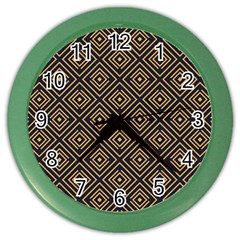 Art Deco Vector Pattern Color Wall Clock by webstylecreations