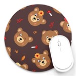 Bears-vector-free-seamless-pattern1 Round Mousepads Front