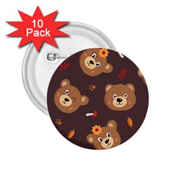 Bears-vector-free-seamless-pattern1 2 25  Buttons (10 Pack) 