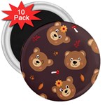 Bears-vector-free-seamless-pattern1 3  Magnets (10 pack)  Front