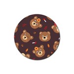 Bears-vector-free-seamless-pattern1 Rubber Coaster (Round)  Front