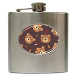 Bears-vector-free-seamless-pattern1 Hip Flask (6 oz) Front