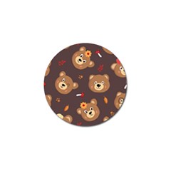 Bears-vector-free-seamless-pattern1 Golf Ball Marker