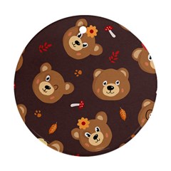 Bears-vector-free-seamless-pattern1 Round Ornament (two Sides)